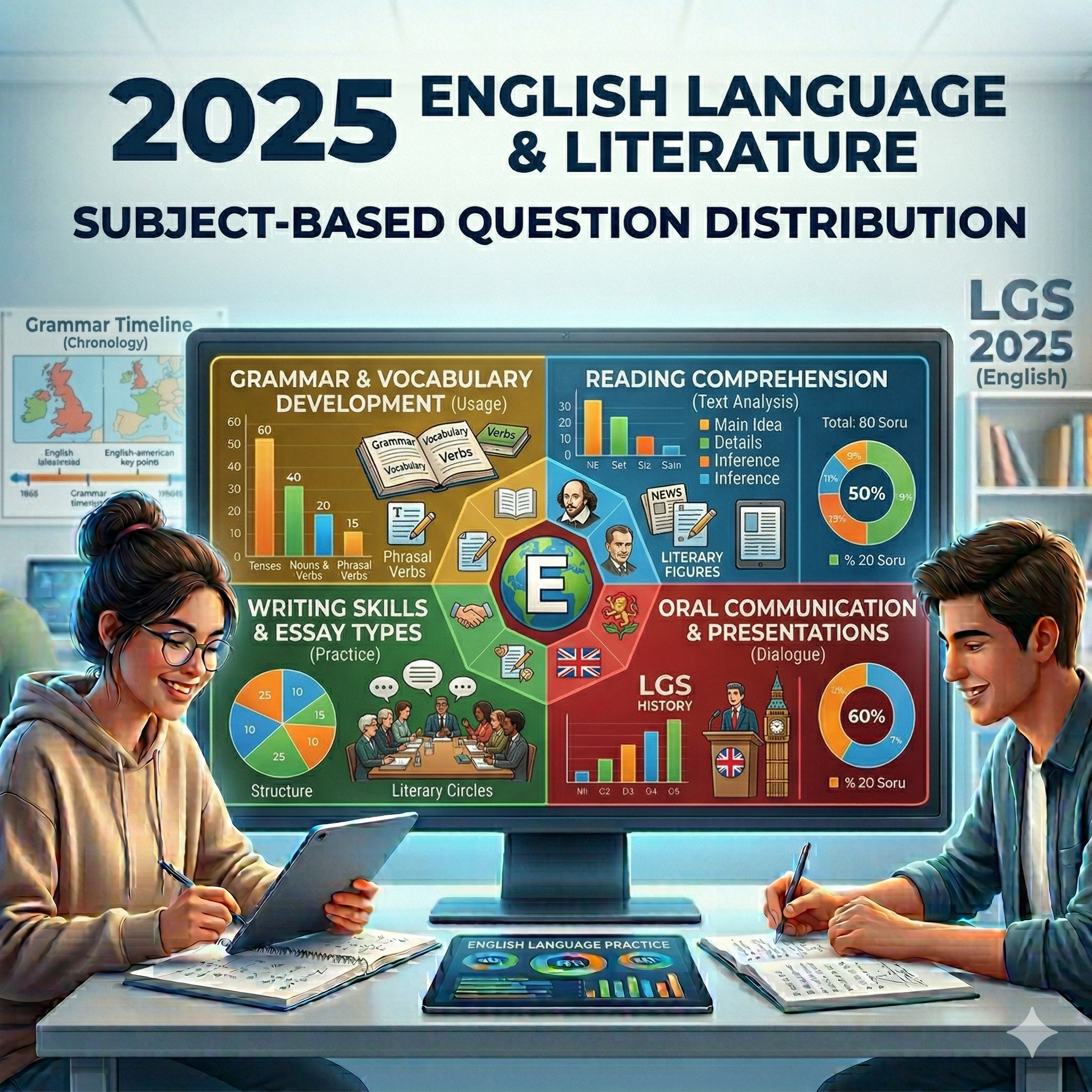2025 İngilizce Konulara Göre Soru Dağılımı