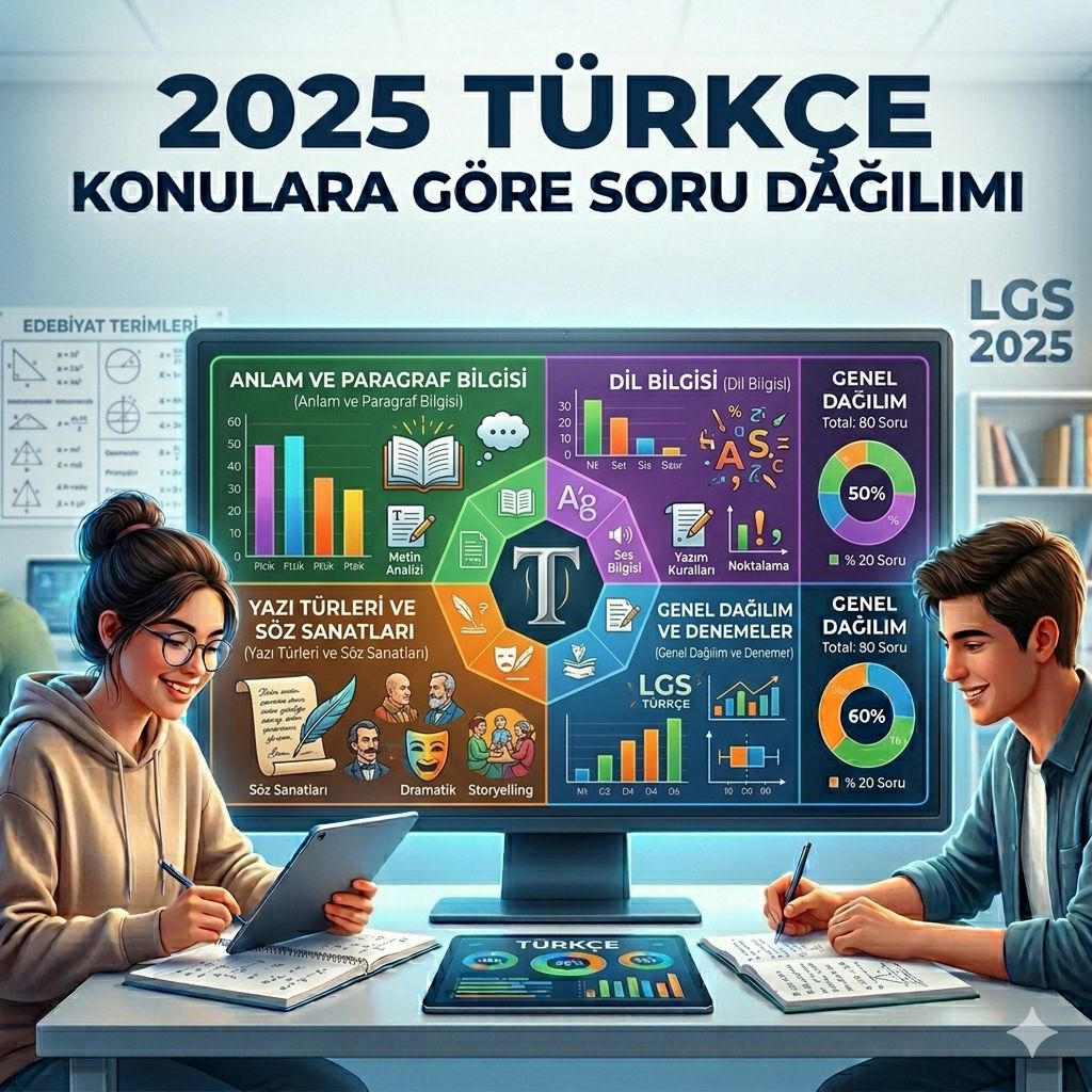 2025 Türkçe Konulara Göre Soru Dağılımı