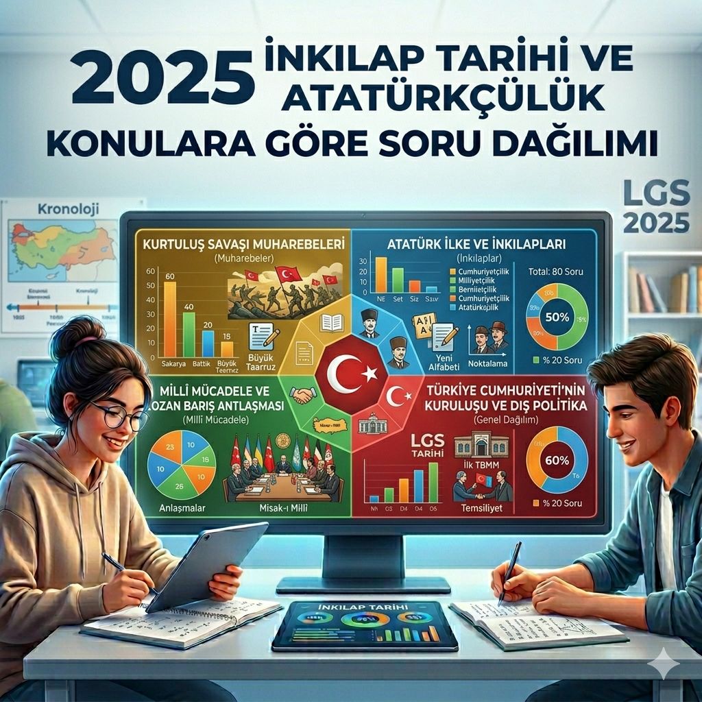 2025 T.C. İnkılap Tarihi Konulara Göre Soru Dağılımı